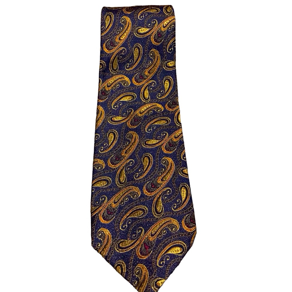 Robert Talbott Best of Class Nordstrom Silk Tie Men's Paisley Print Gold Blue